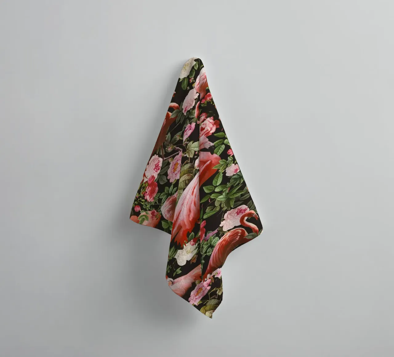 Floral and Flamingo Pattern asciugamano da bagno da burcukorkmazyurek