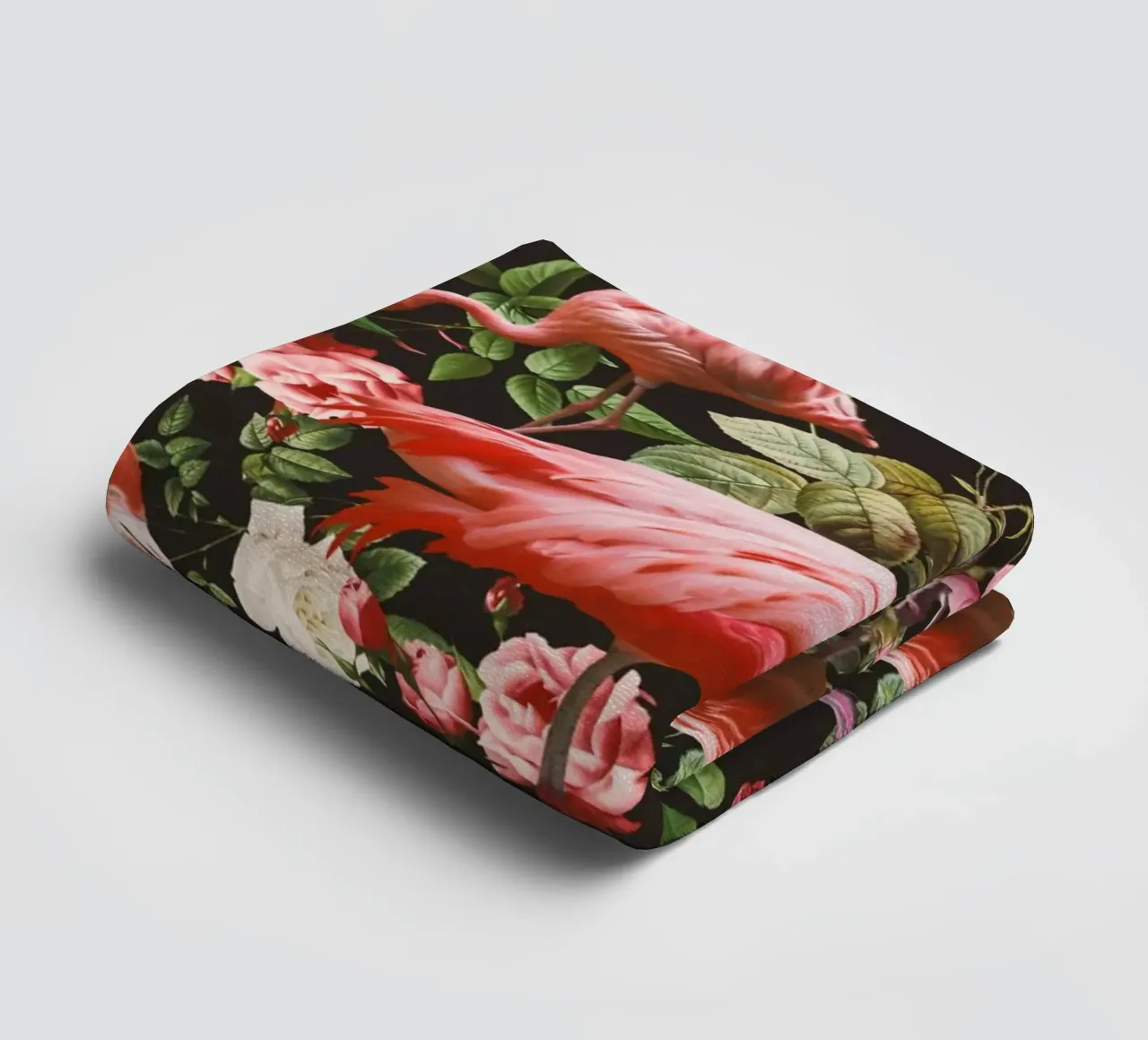 Floral and Flamingo Pattern asciugamano da bagno da burcukorkmazyurek