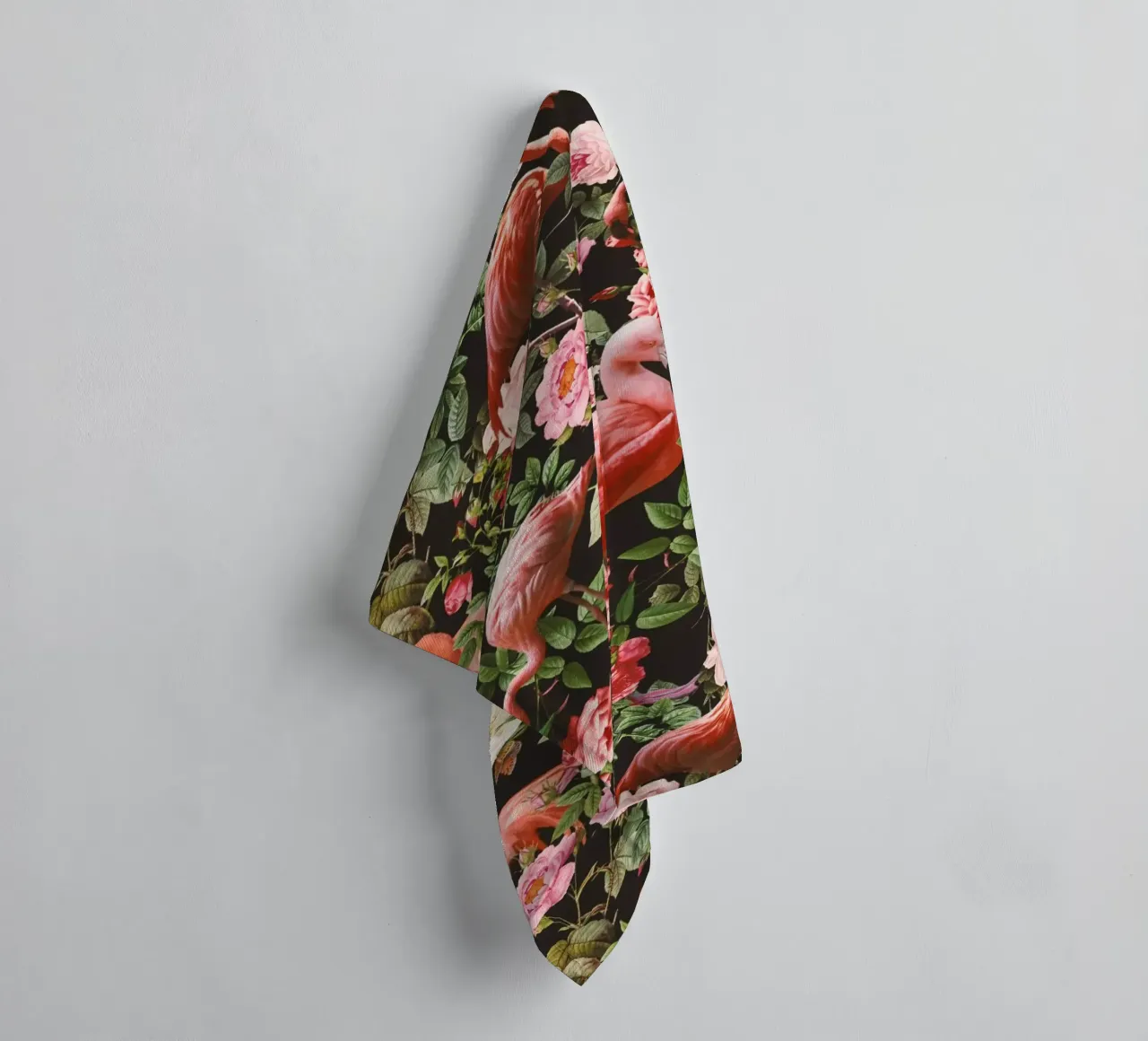 Floral and Flamingo Pattern asciugamano da bagno da burcukorkmazyurek