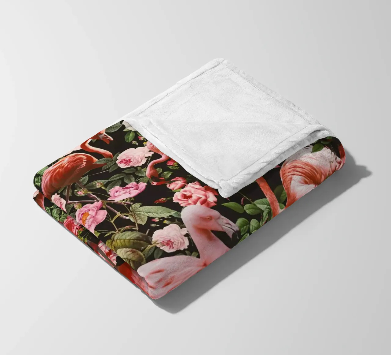 Floral and Flamingo Pattern coperta in pile da burcukorkmazyurek