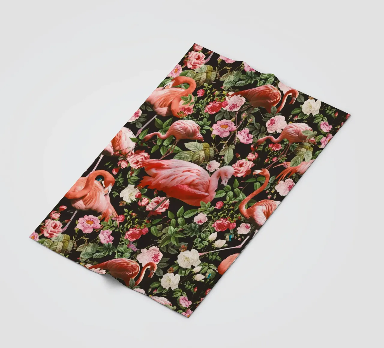 Floral and Flamingo Pattern coperta in pile da burcukorkmazyurek