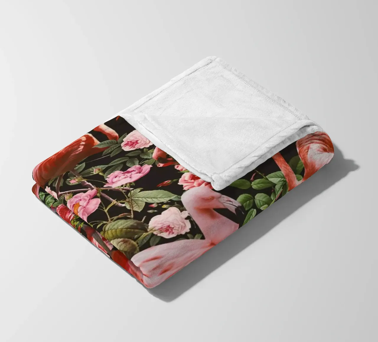 Floral and Flamingo Pattern coperta in pile da burcukorkmazyurek