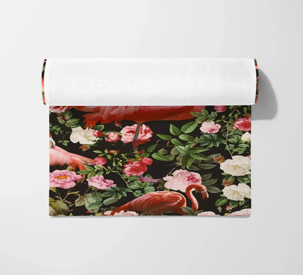 Floral and Flamingo Pattern telo mare da burcukorkmazyurek