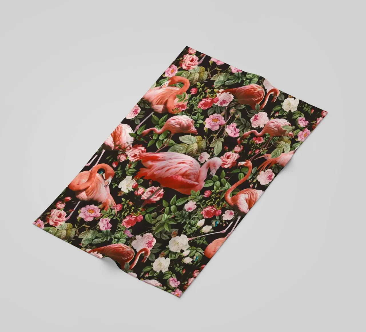 Floral and Flamingo Pattern telo mare da burcukorkmazyurek