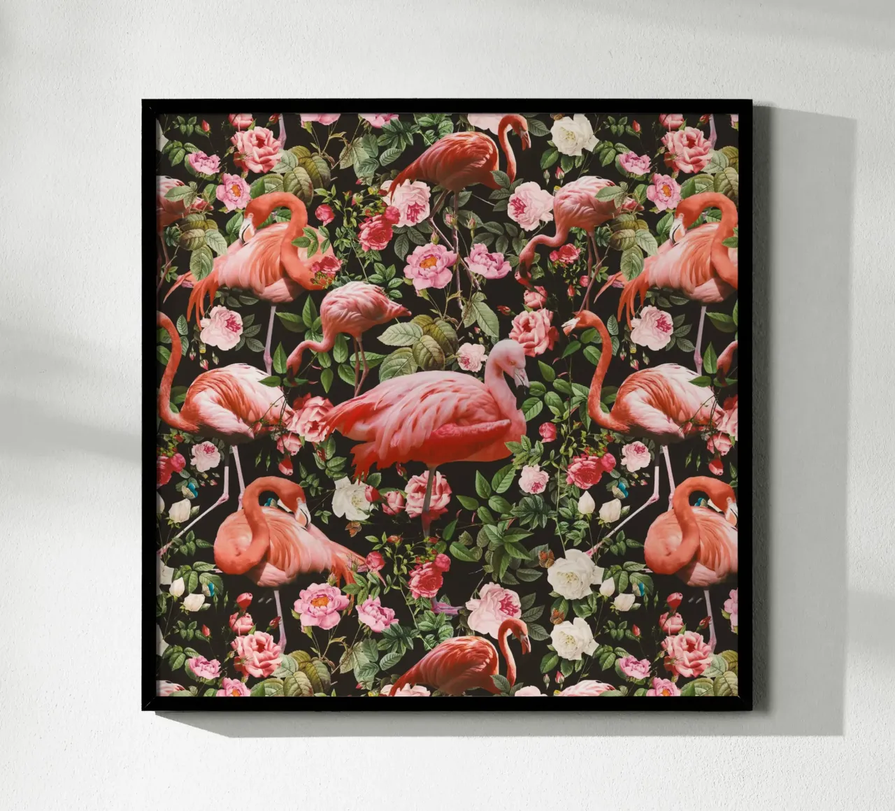 Floral and Flamingo Pattern poster da burcukorkmazyurek