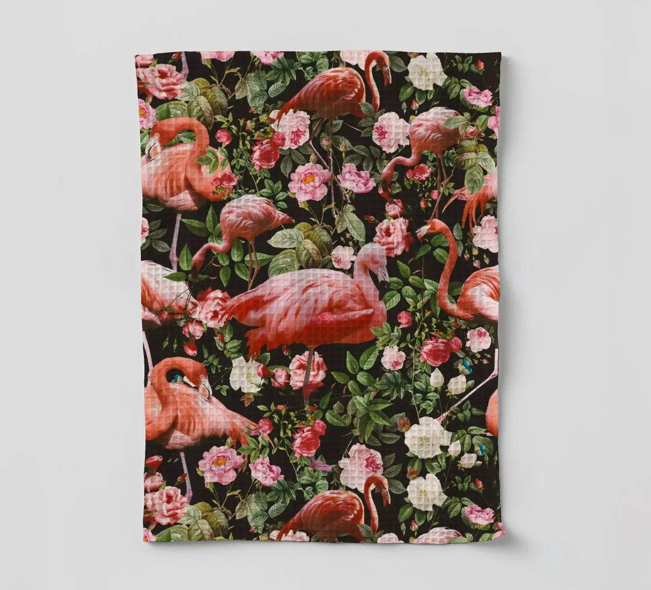 Floral and Flamingo Pattern canovaccio da cucina da burcukorkmazyurek