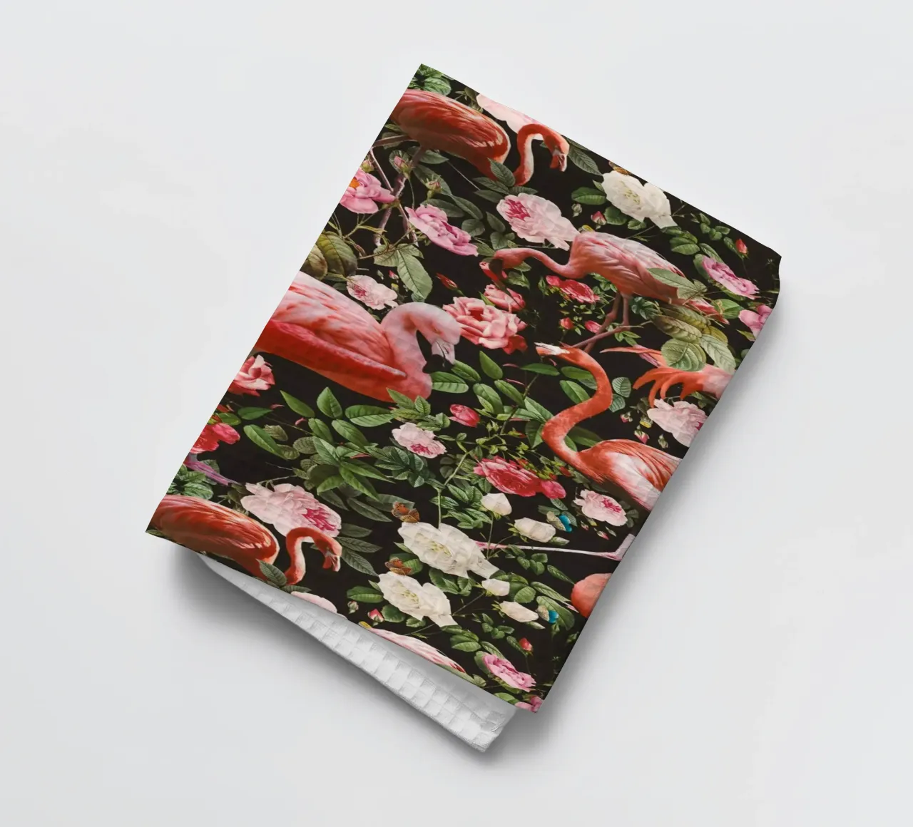 Floral and Flamingo Pattern canovaccio da cucina da burcukorkmazyurek