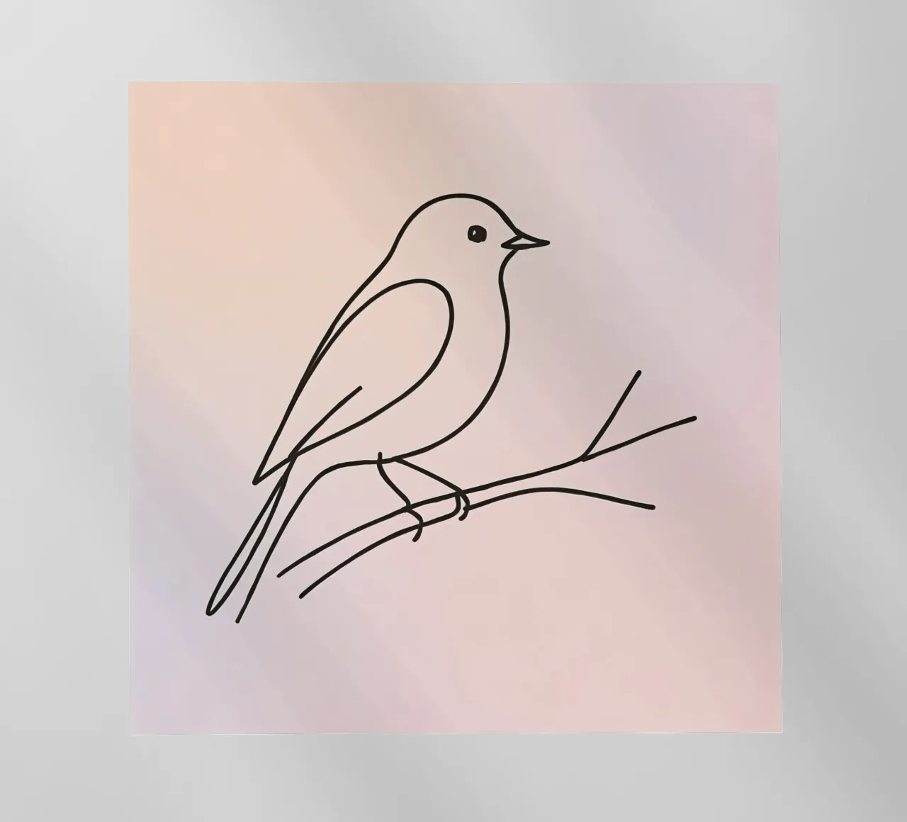 Disegno dettagliato di un uccello appollaiato su un ramo pastello pellicola backlit da DesignDoodle