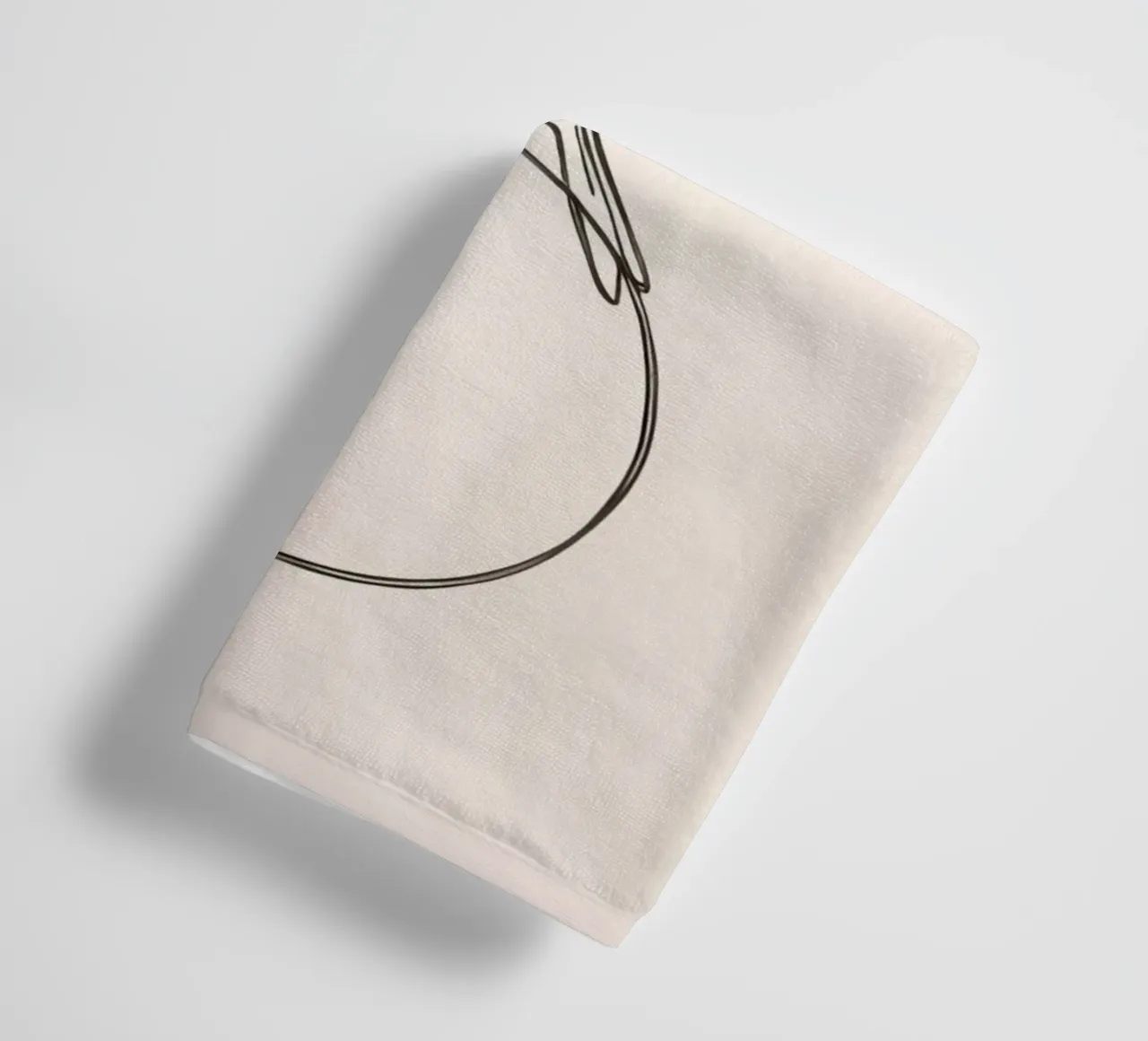 Bird perched on a delicate line amidst light background towel by DesignDoodle