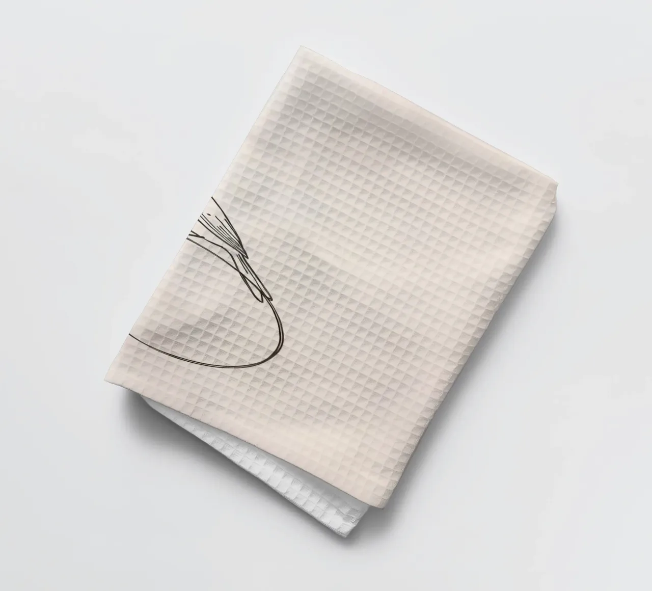 Vogel auf einer zarten Linie inmitten eines hellen Hintergrunds sitzend Geschirrtuch von DesignDoodle