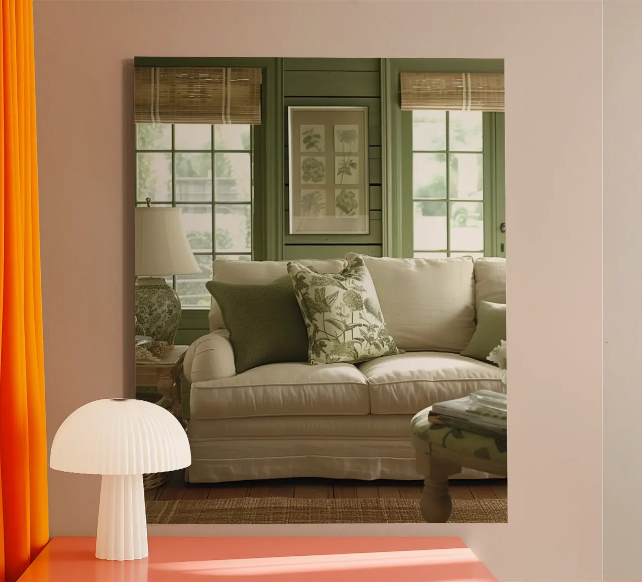 Mint Reverie canvas with Floater frame by PhotoVibe Decor