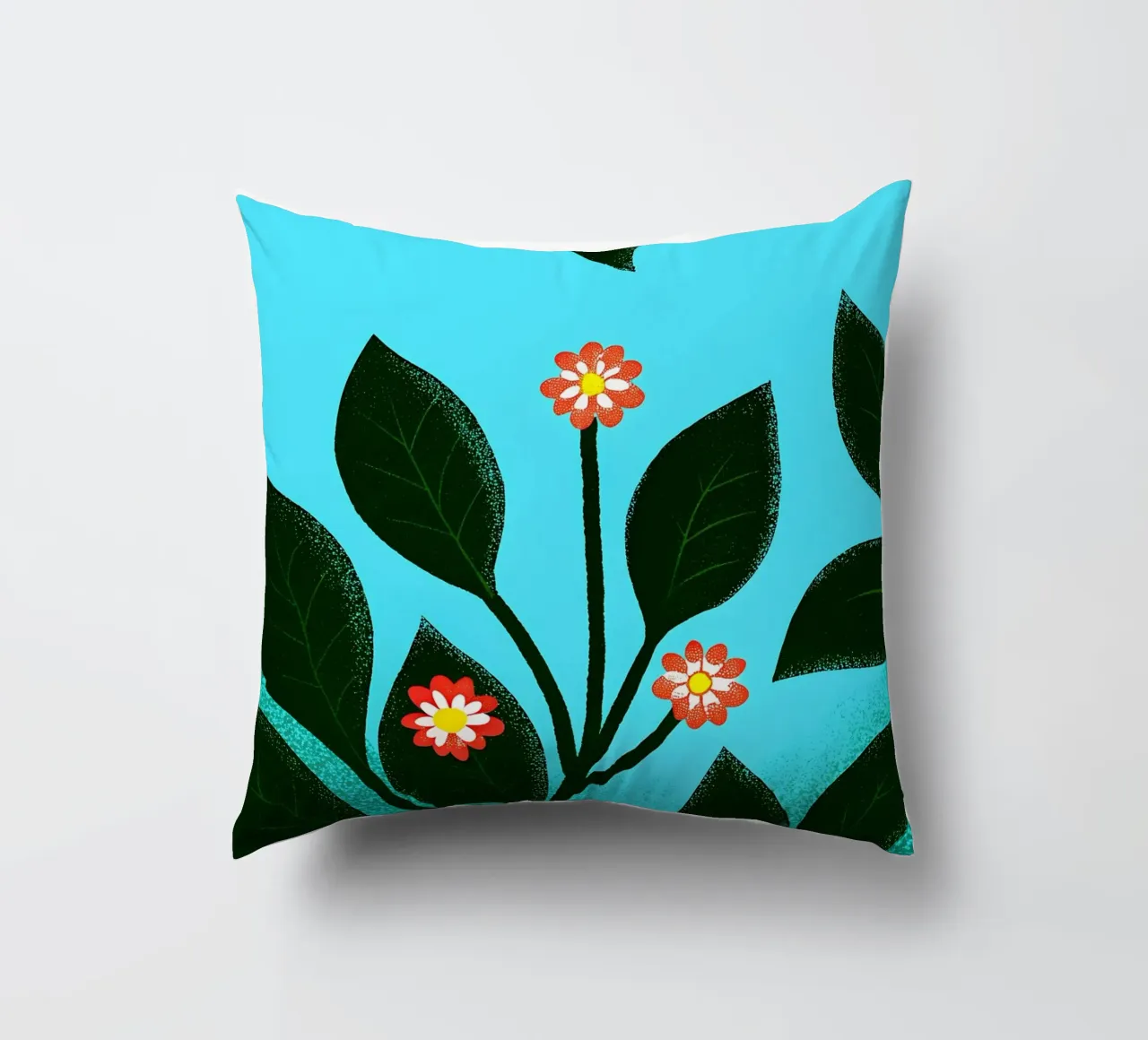 Leaf and Flower Plants decorative cushion by SOUL SHOP