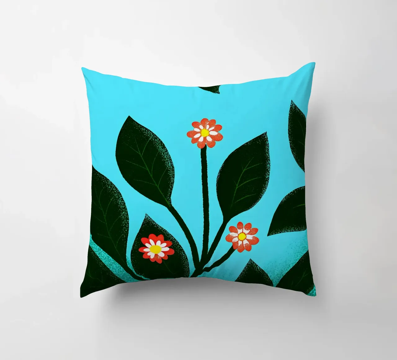 Leaf and Flower Plants decorative cushion by SOUL SHOP