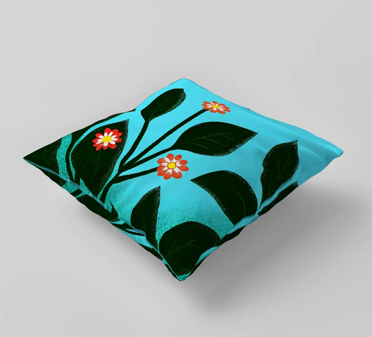 Leaf and Flower Plants decorative cushion by SOUL SHOP
