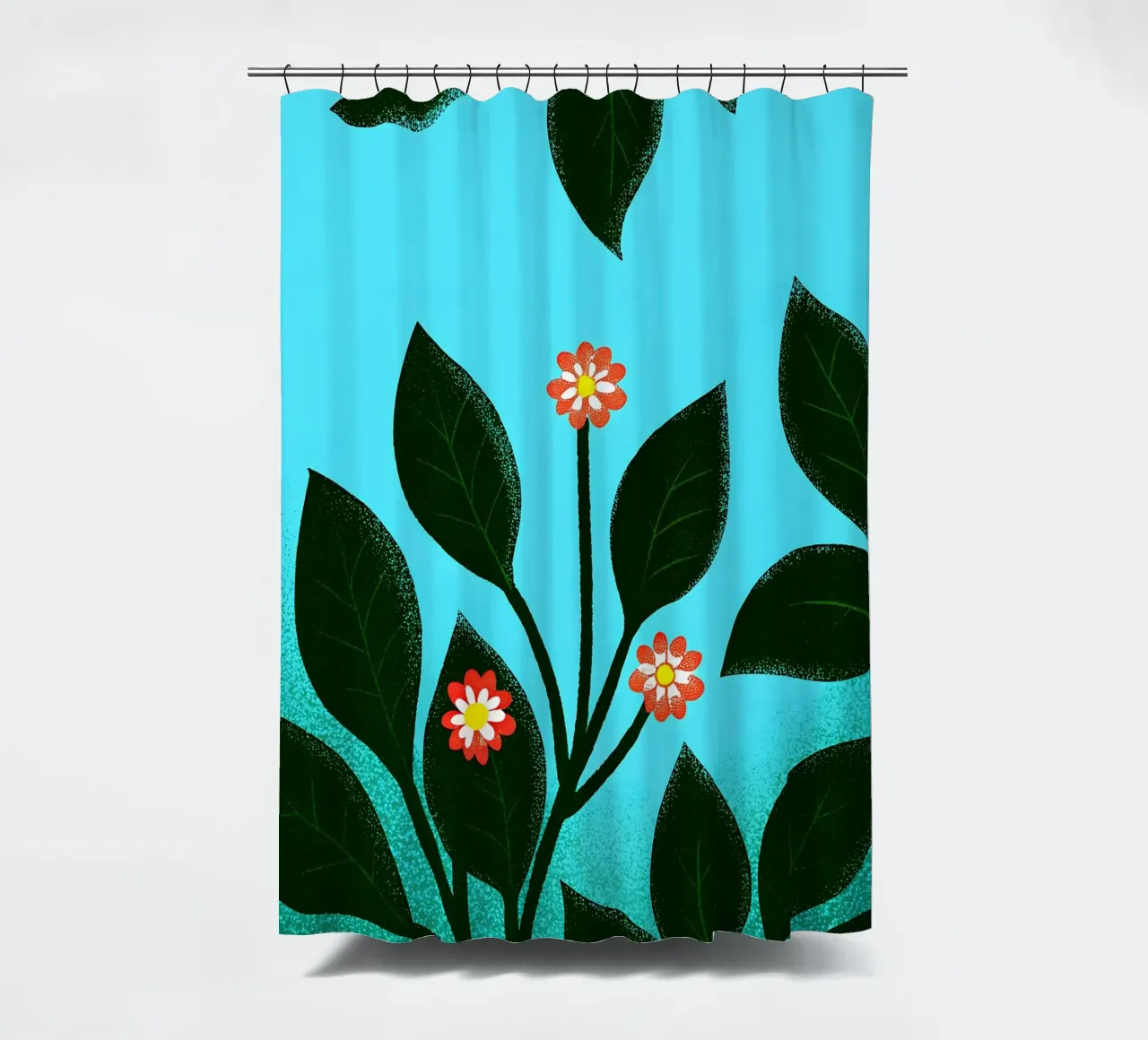 Leaf and Flower Plants shower curtain by SOUL SHOP