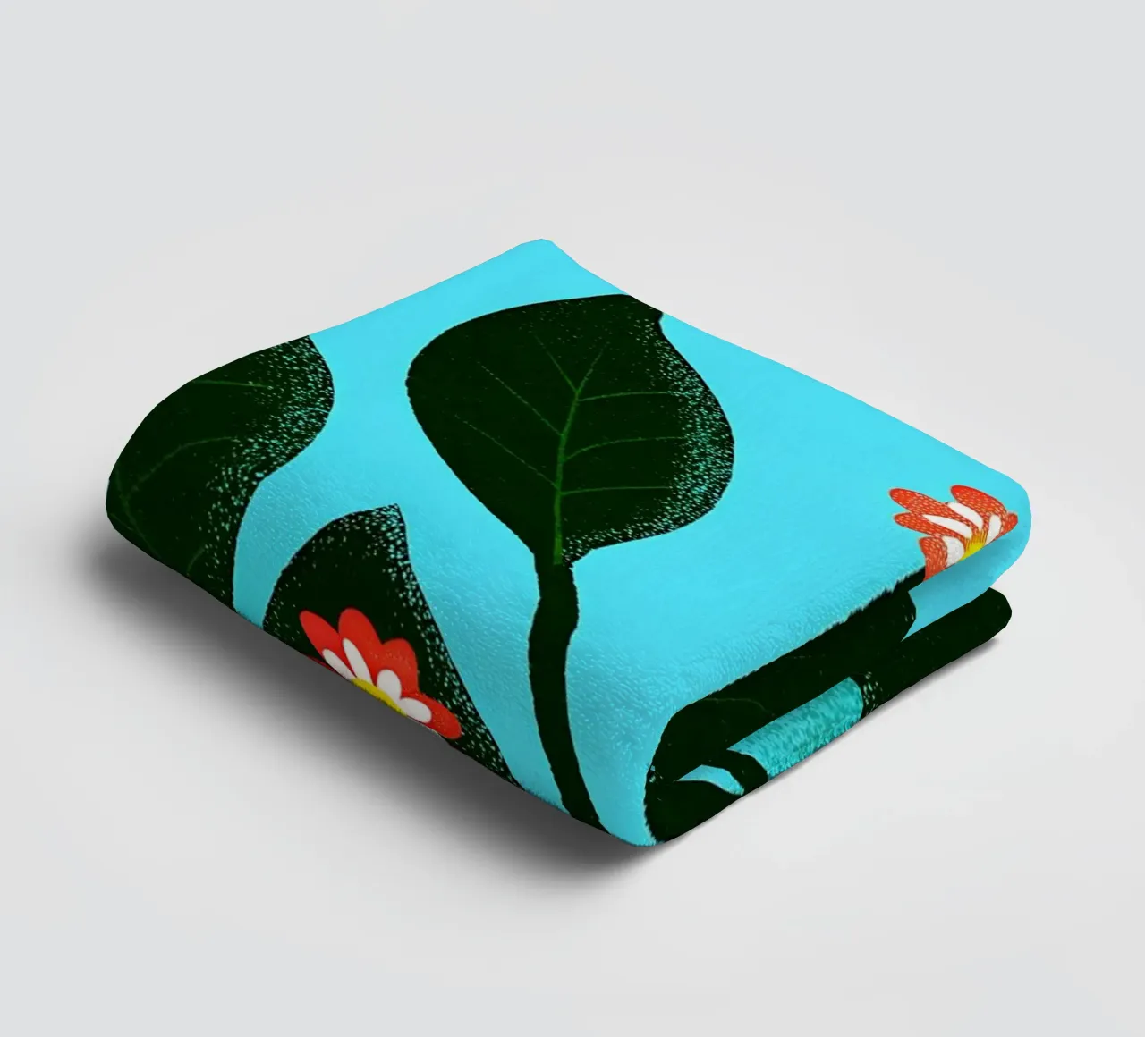 Leaf and Flower Plants towel by SOUL SHOP