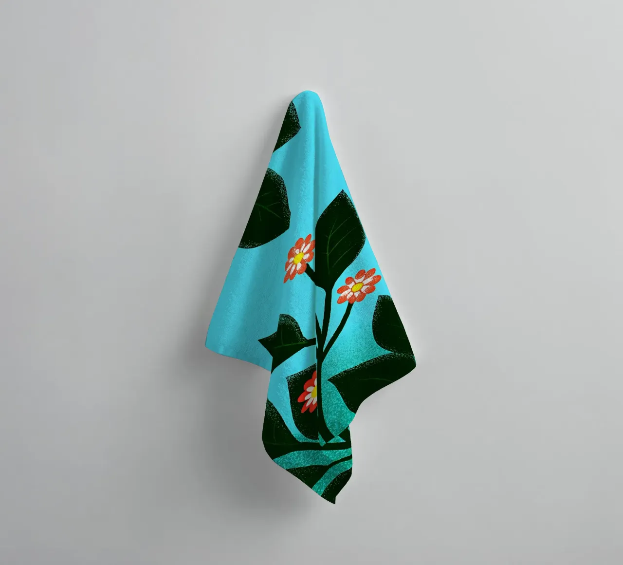 Leaf and Flower Plants towel by SOUL SHOP