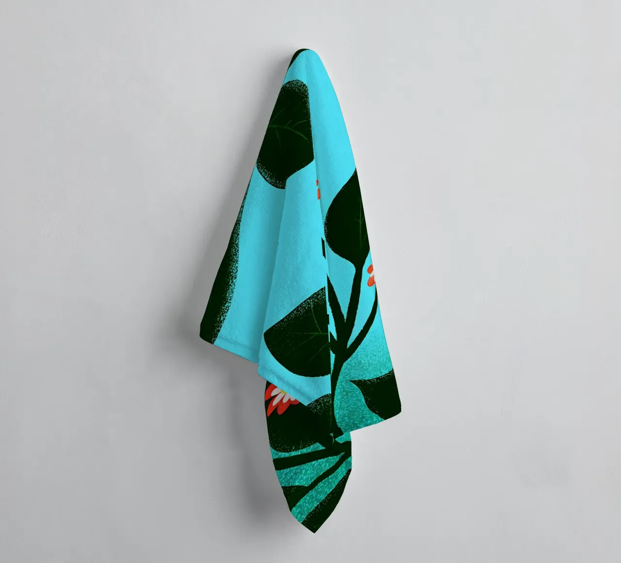 Leaf and Flower Plants towel by SOUL SHOP