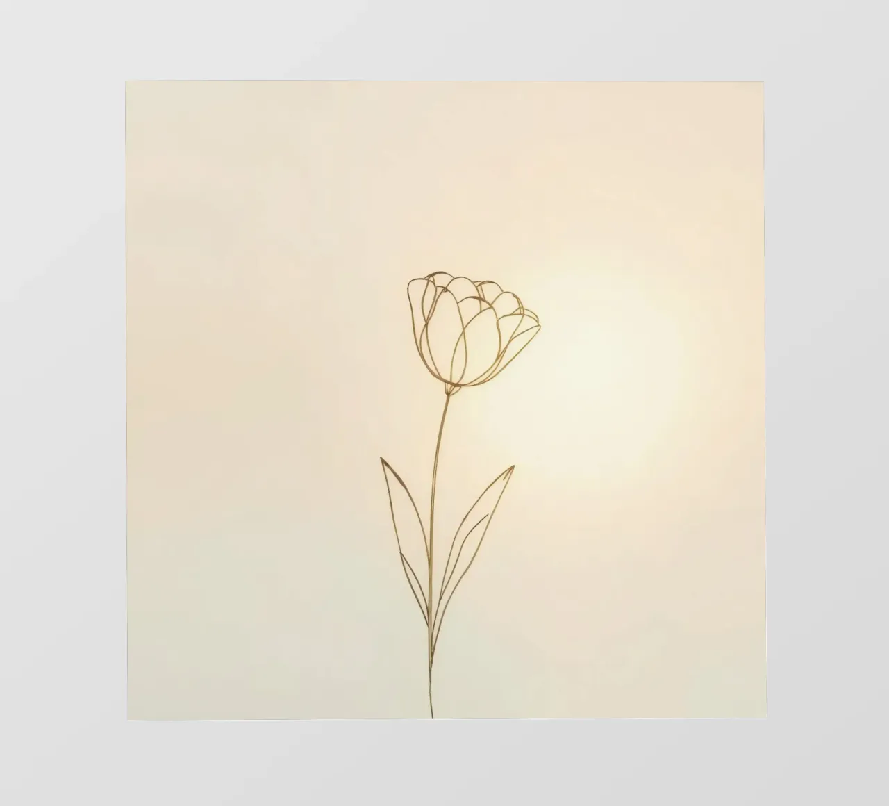 Dessin au trait élégant d'une fleur sur un fond doux bâche pvc de DesignDoodle