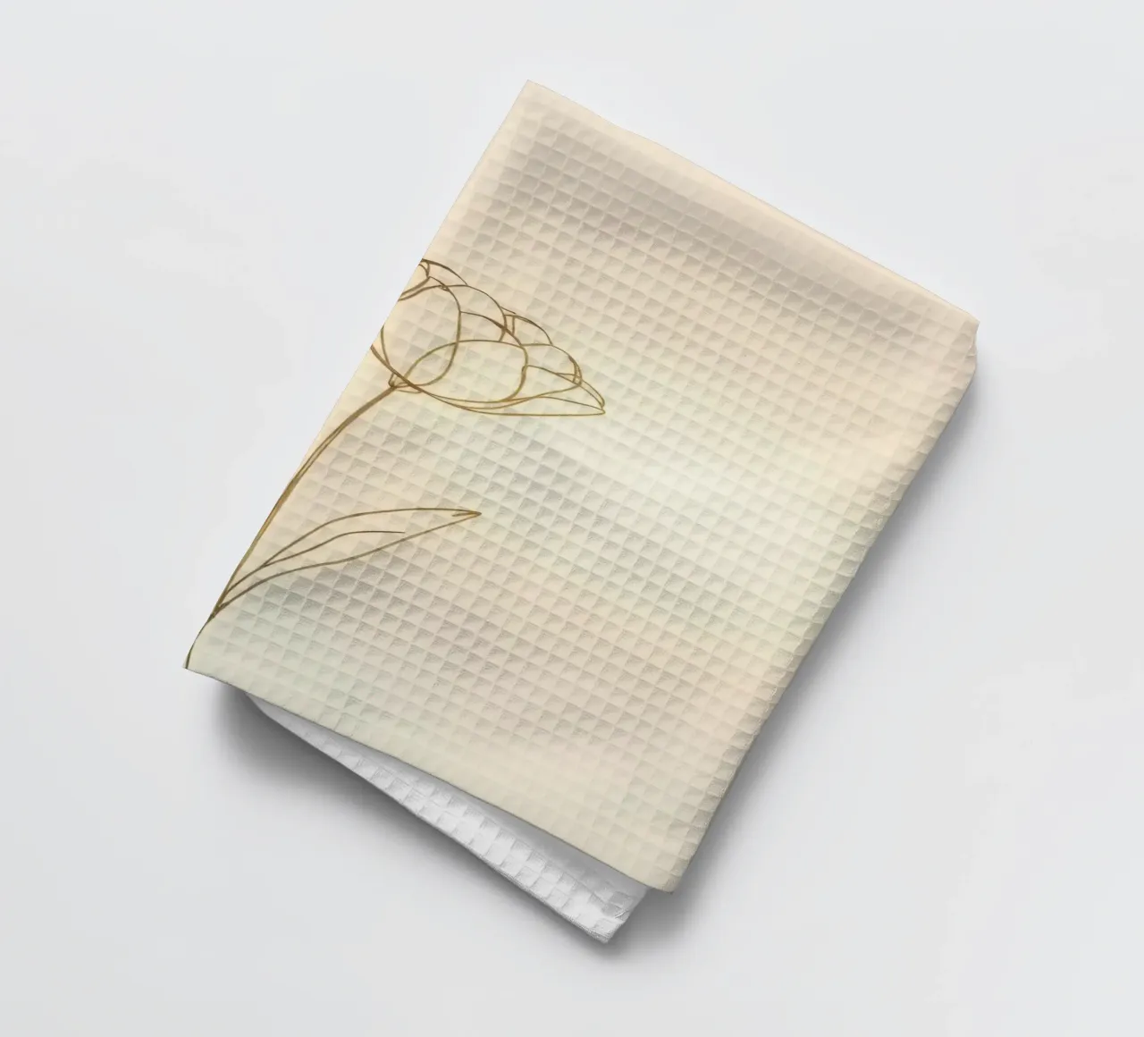 Dessin au trait élégant d'une fleur sur un fond doux torchon de DesignDoodle