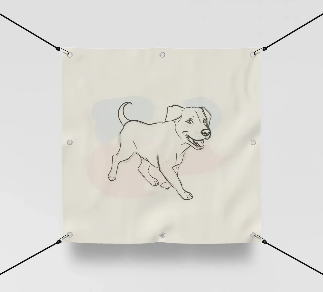 Elegant line drawing of a flower against a soft background pvc cover by DesignDoodle