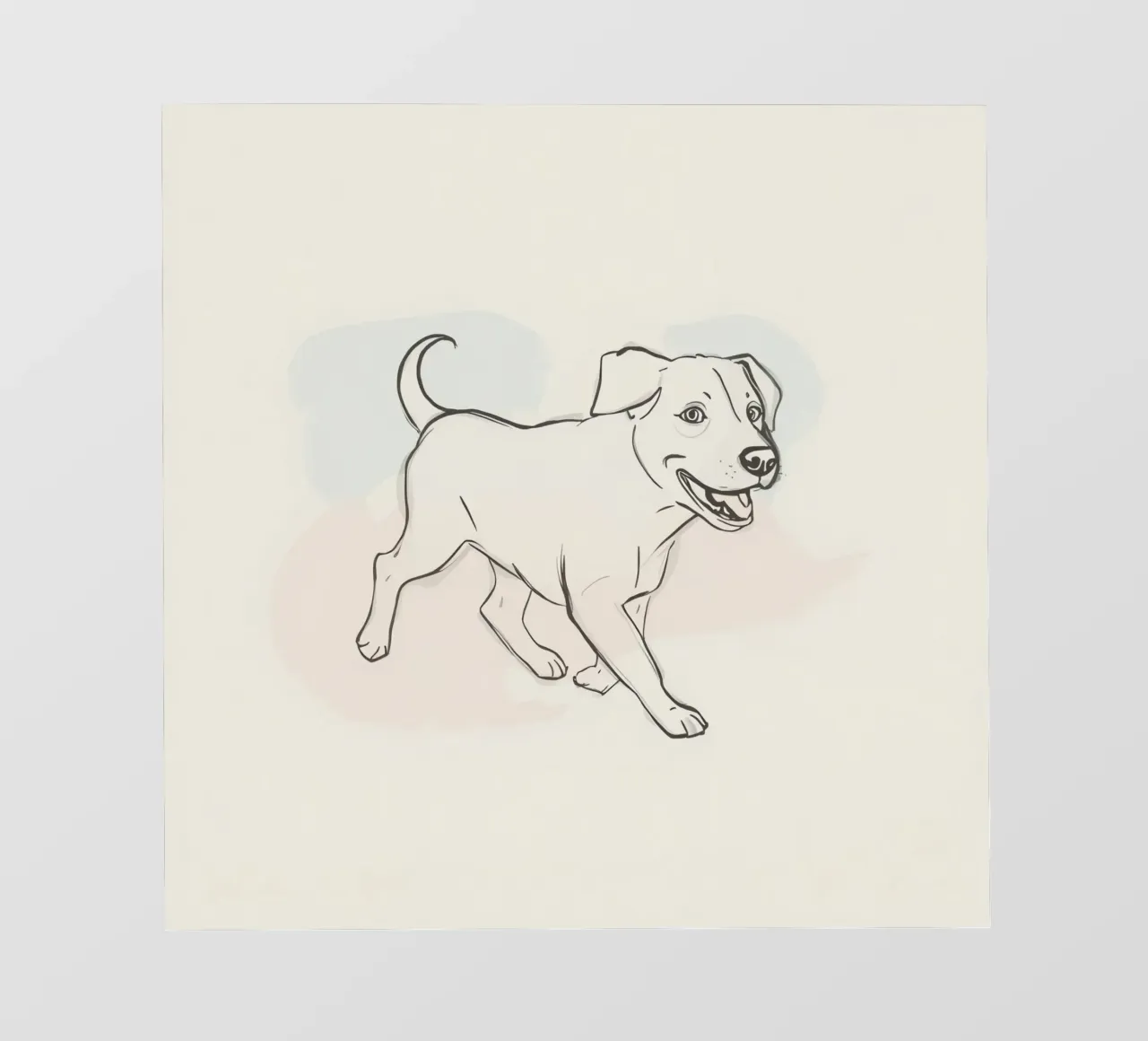 Elegant line drawing of a flower against a soft background pvc cover by DesignDoodle