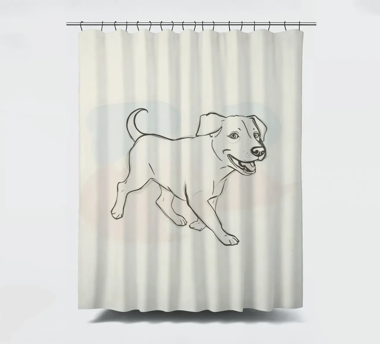 Elegante Strichzeichnung einer Blume vor einem weichen Hintergrund Duschvorhang von DesignDoodle