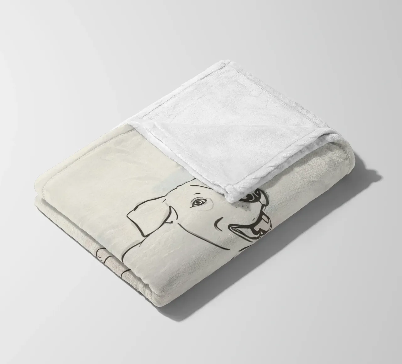 Elegant line drawing of a flower against a soft background fleece blanket by DesignDoodle