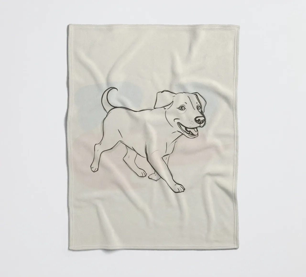 Elegant line drawing of a flower against a soft background fleece blanket by DesignDoodle