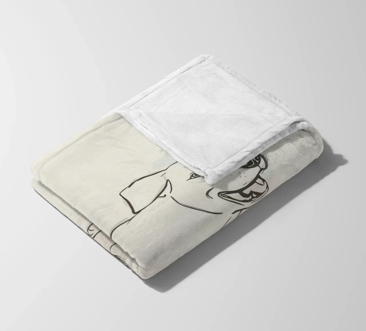 Elegant line drawing of a flower against a soft background fleece blanket by DesignDoodle