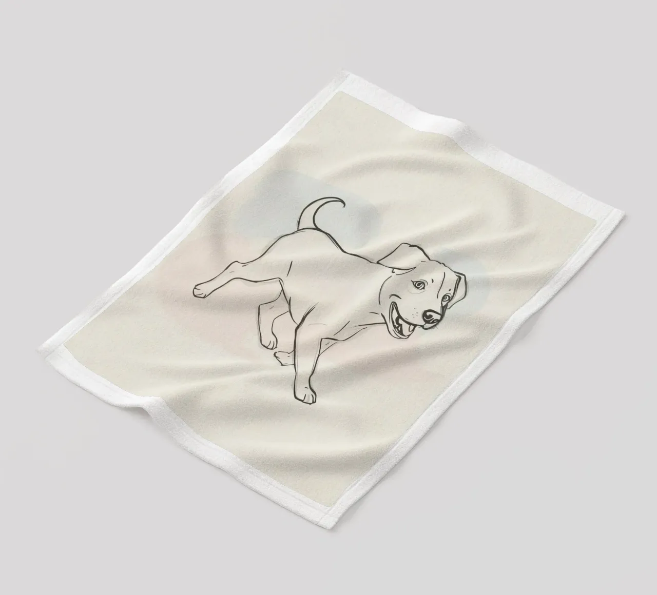 Elegant line drawing of a flower against a soft background fleece blanket by DesignDoodle