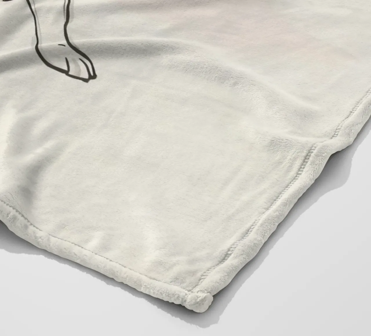 Elegant line drawing of a flower against a soft background fleece blanket by DesignDoodle