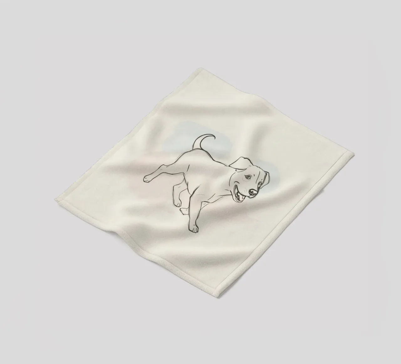 Elegant line drawing of a flower against a soft background fleece blanket by DesignDoodle