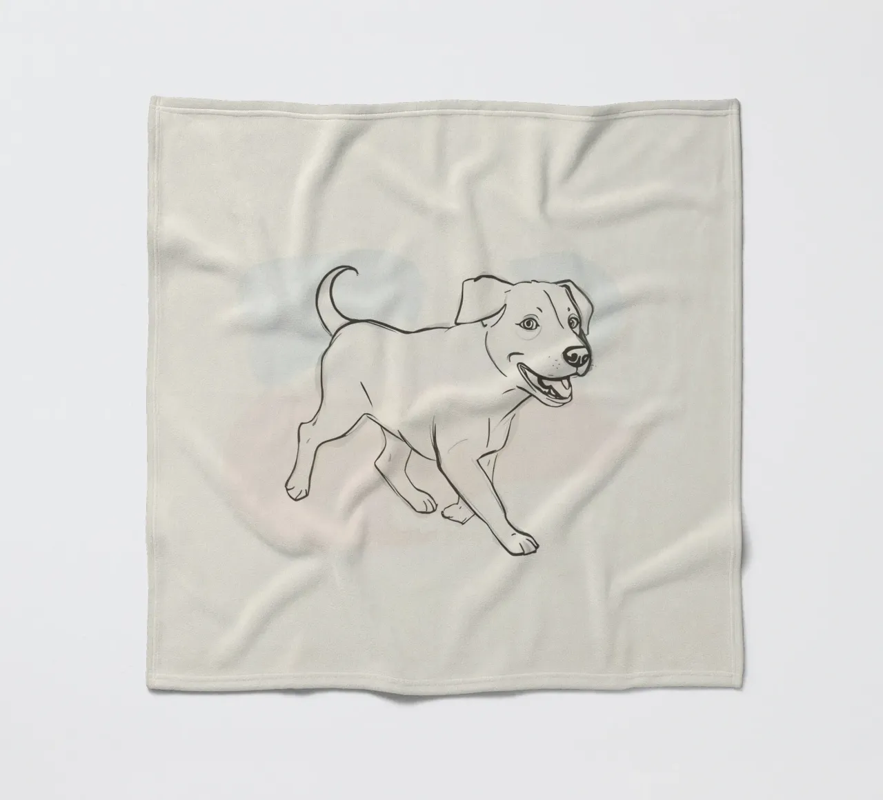 Elegant line drawing of a flower against a soft background fleece blanket by DesignDoodle