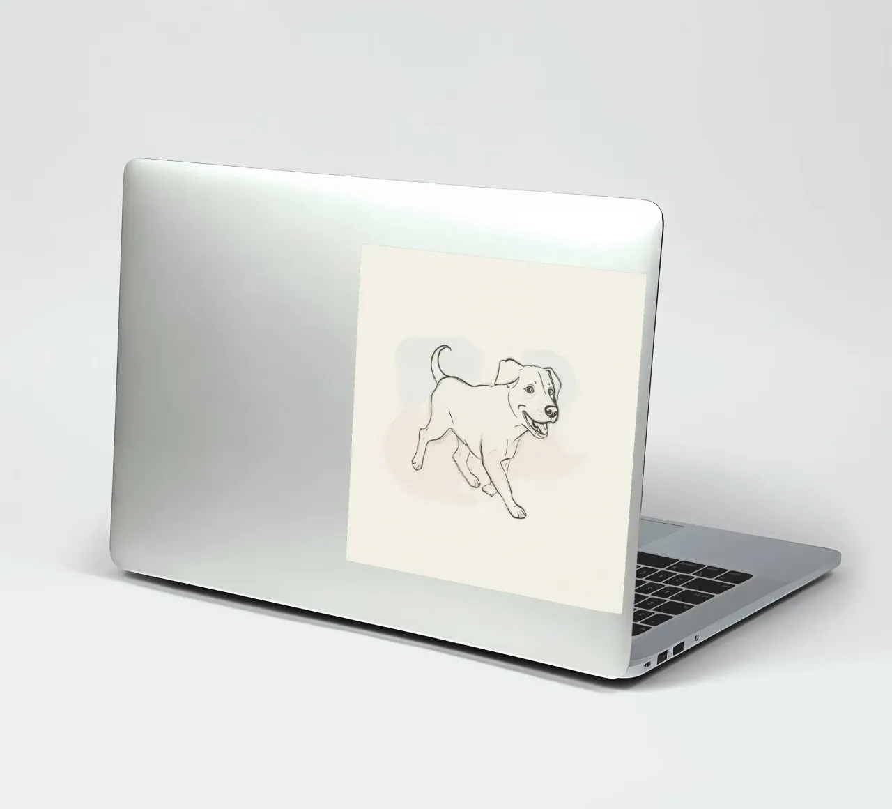 Dessin au trait élégant d'une fleur sur un fond doux autocollant de DesignDoodle