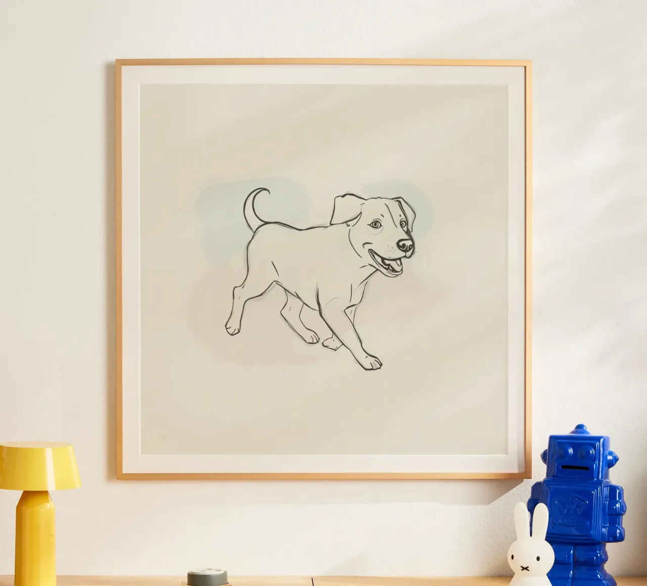 Elegant line drawing of a flower against a soft background hahnemühle by DesignDoodle