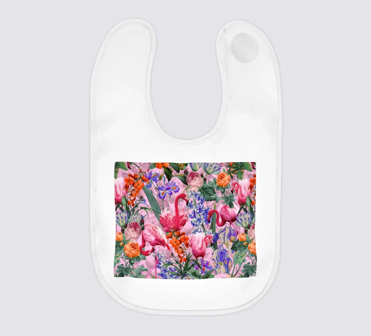 Floral and Flamingo VI Pattern bavaglino da burcukorkmazyurek