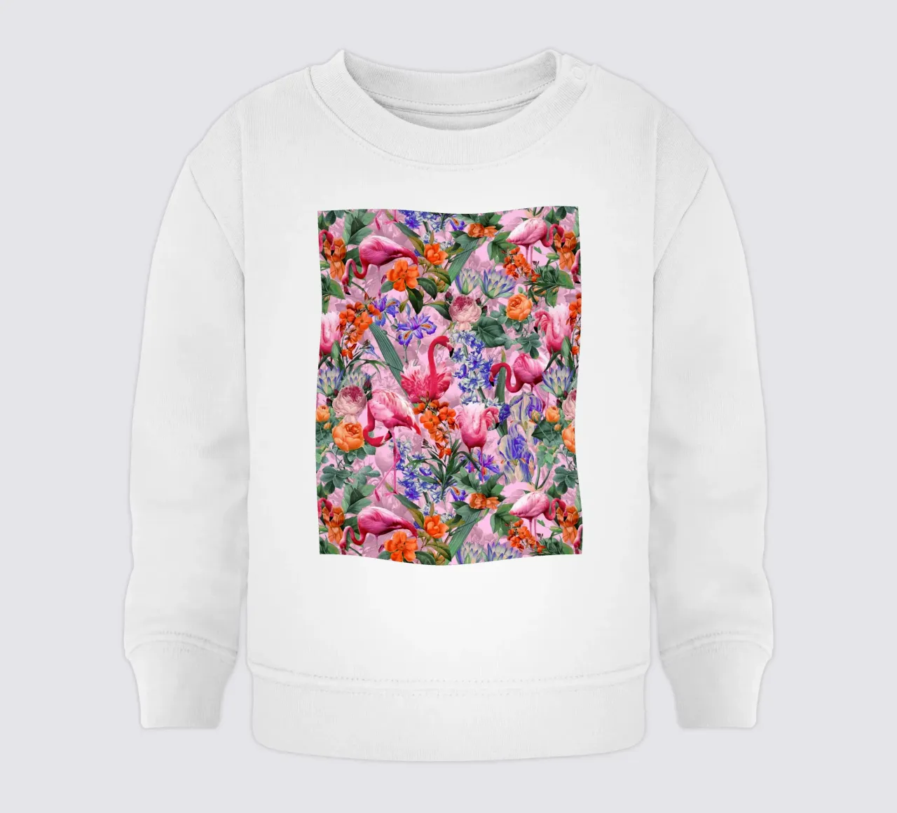 Floral and Flamingo VI Pattern felpa neonato da burcukorkmazyurek