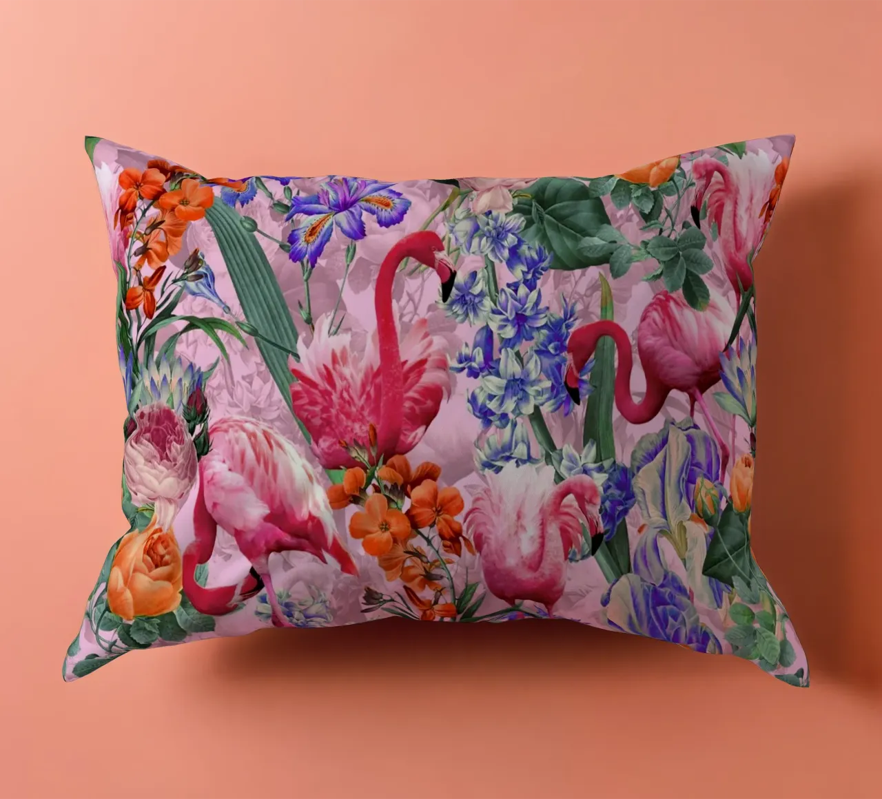 Floral and Flamingo VI Pattern cuscino da burcukorkmazyurek