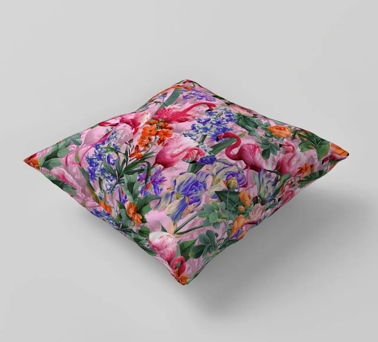Floral and Flamingo VI Pattern cuscino da burcukorkmazyurek