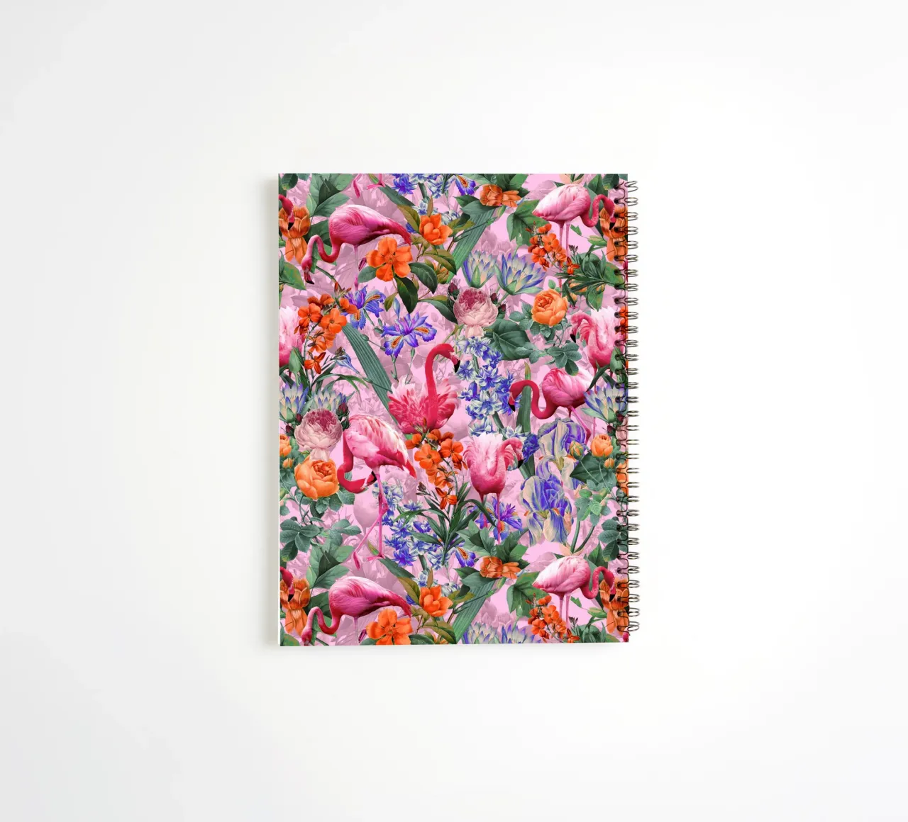 Floral and Flamingo VI Pattern spiral notebook by burcukorkmazyurek