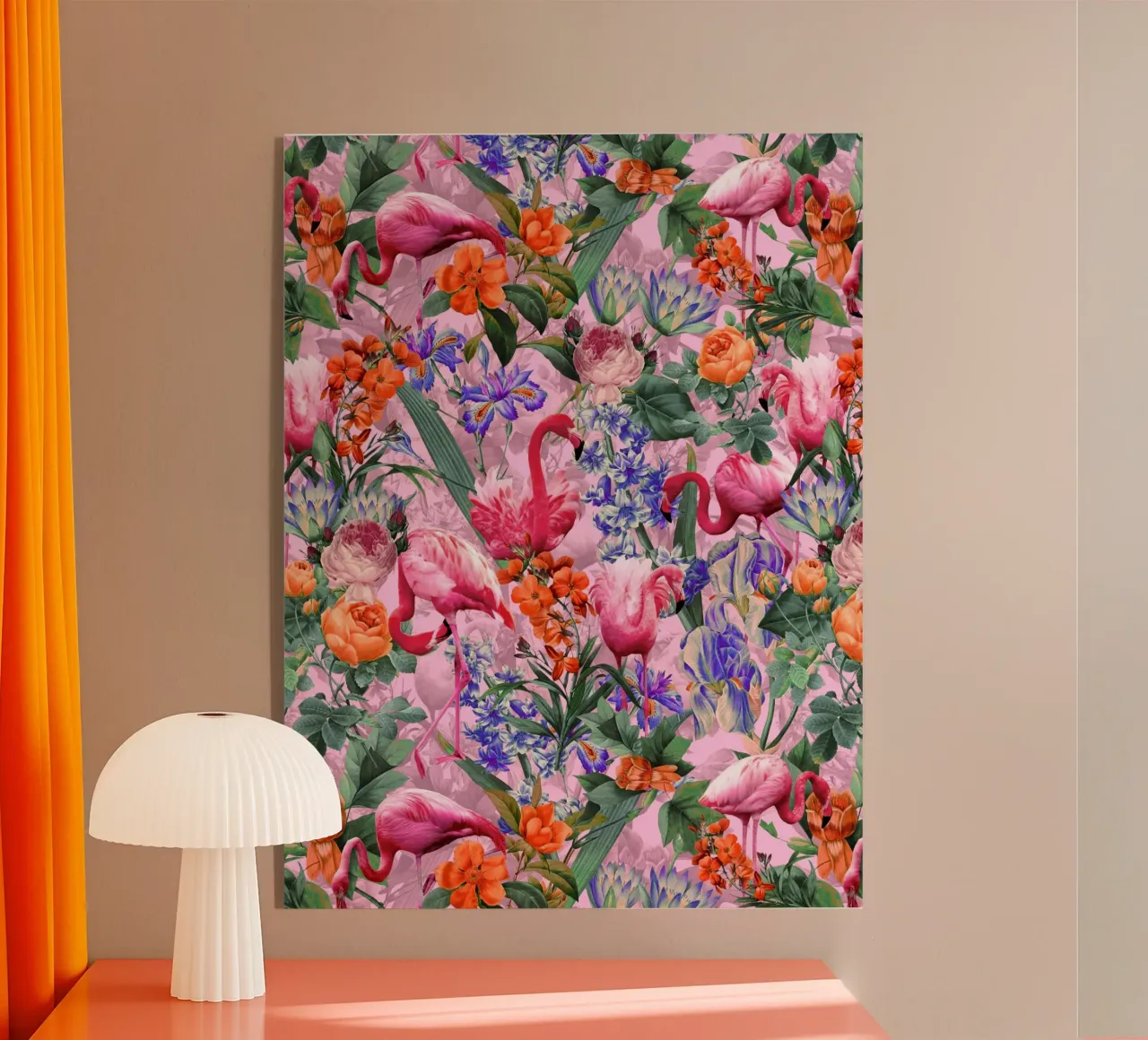 Floral and Flamingo VI Pattern plexiglass da burcukorkmazyurek