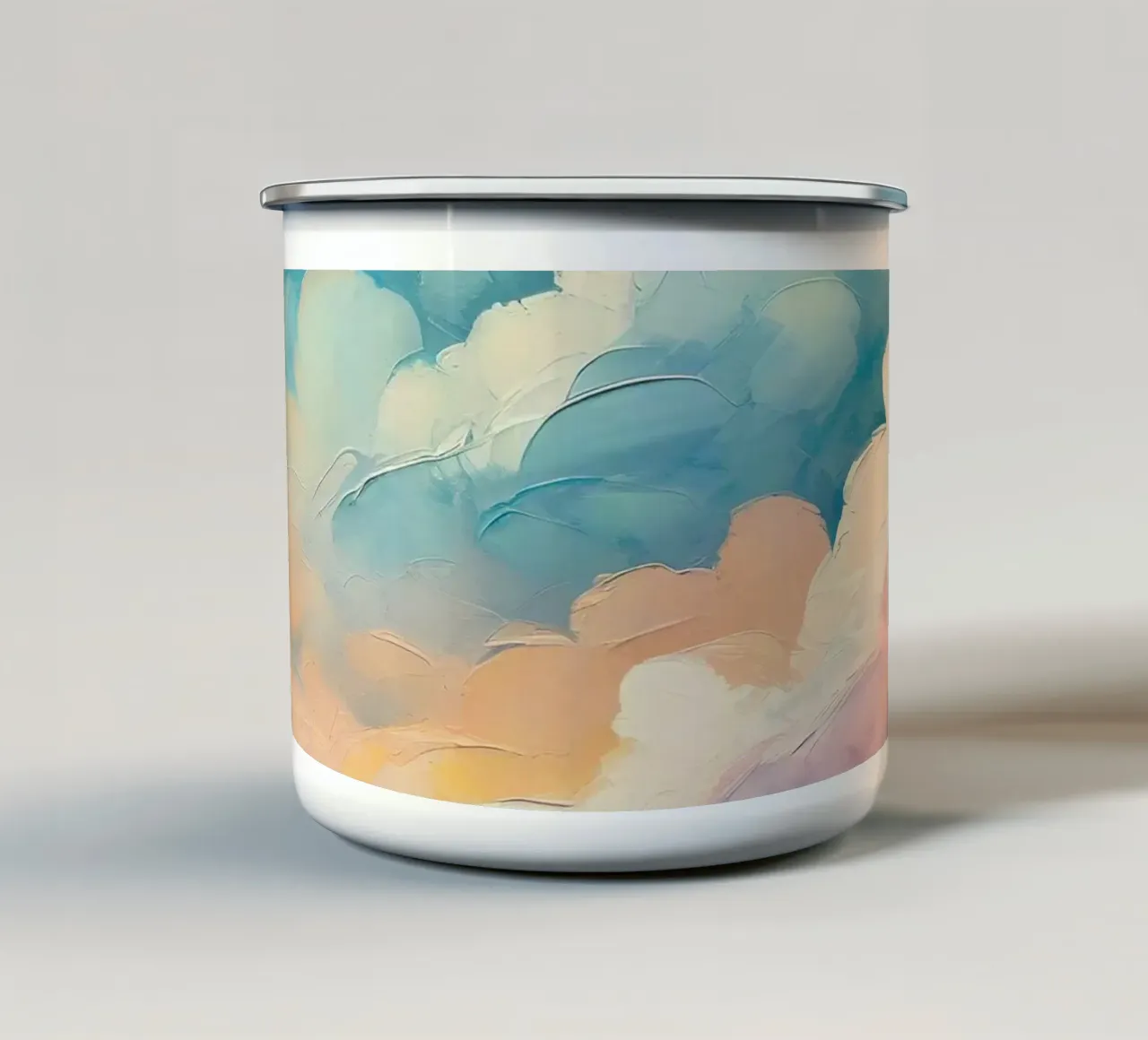 Colorful Rainbow Clouds tazza in smalto da Vivi Nicolin