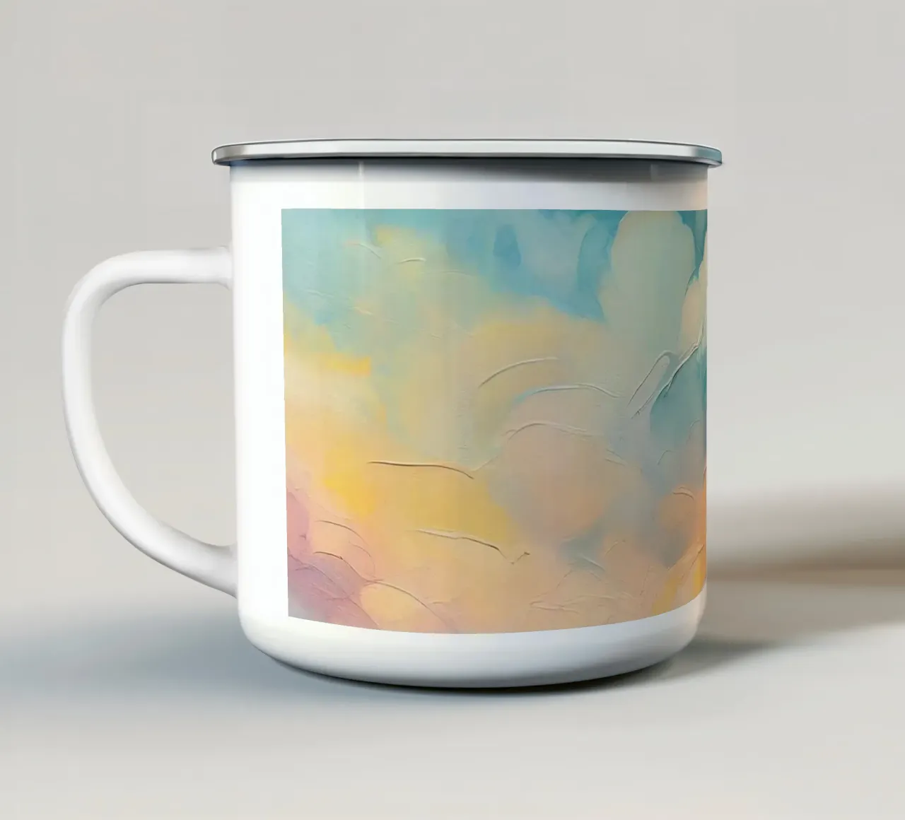 Colorful Rainbow Clouds tazza in smalto da Vivi Nicolin
