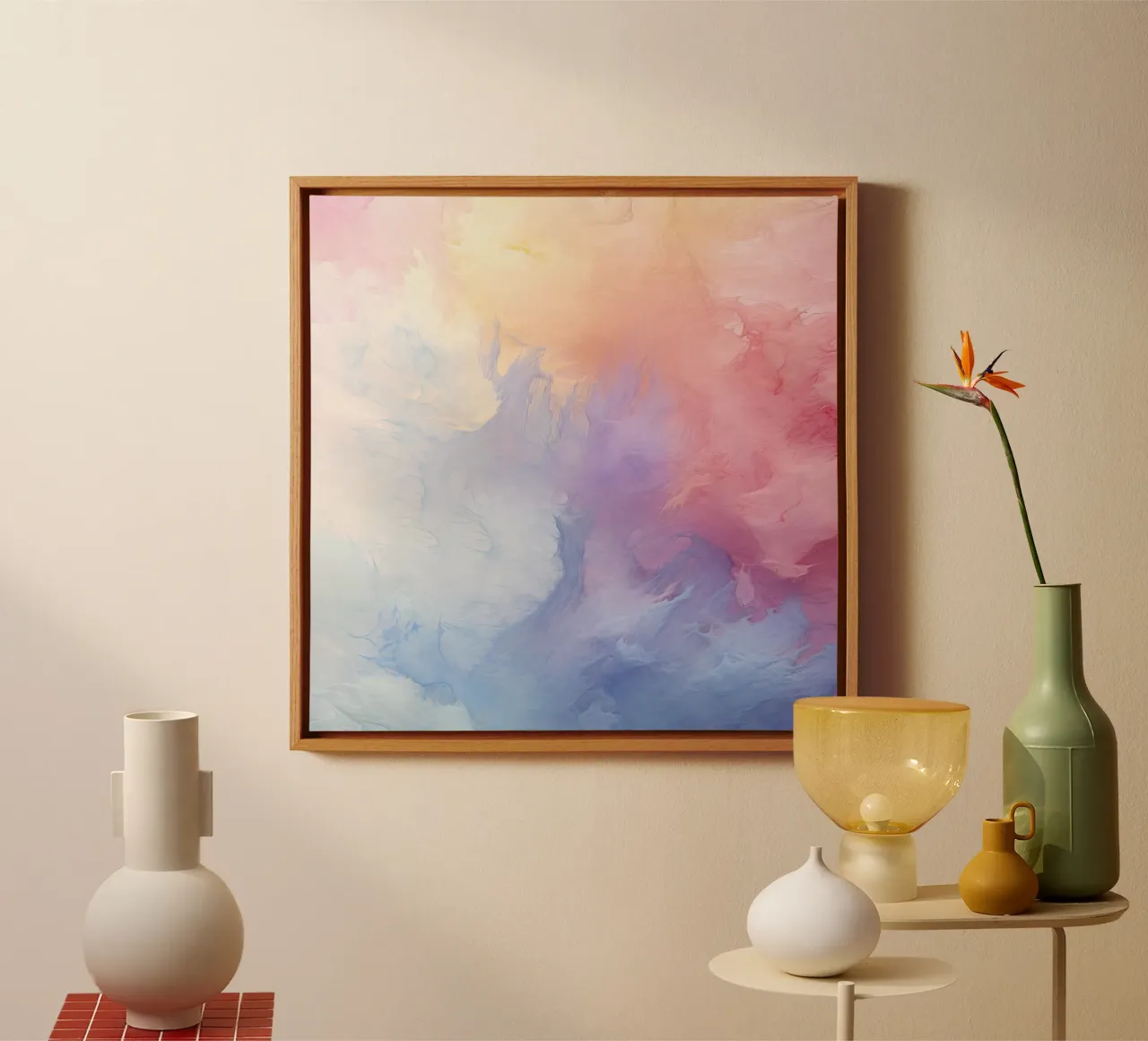 Abstract Watercolor tela con Cornice a cassetta da Vivi Nicolin