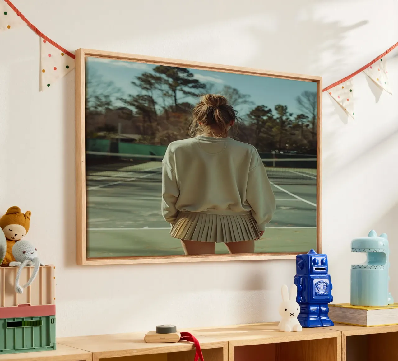 Mint Reverie canvas with Floater frame by PhotoVibe Decor