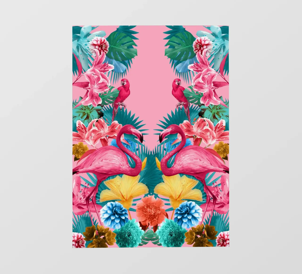Flamingo and Tropical Garden telo in pvc da burcukorkmazyurek