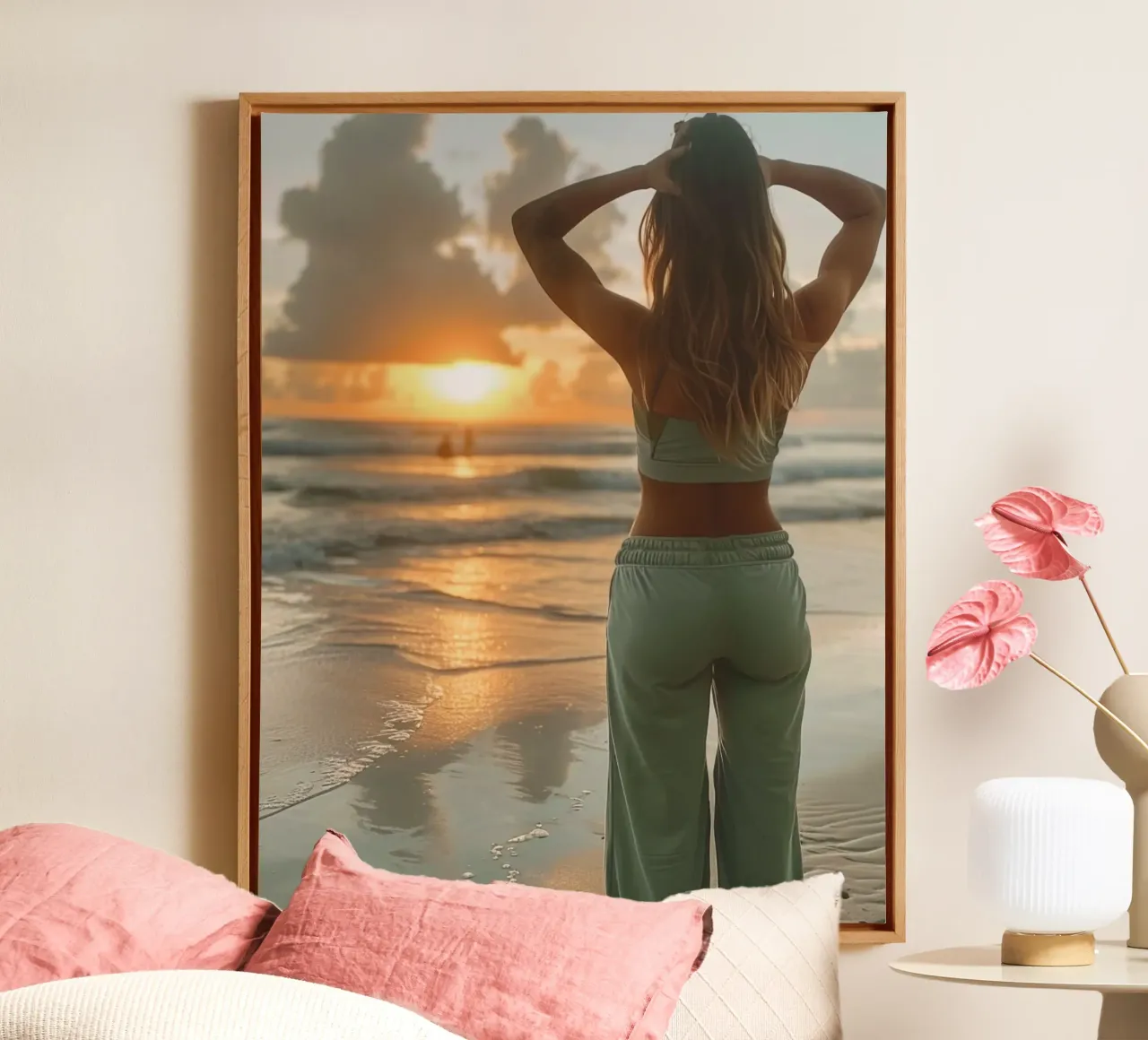 Mint Reverie canvas with Floater frame by PhotoVibe Decor