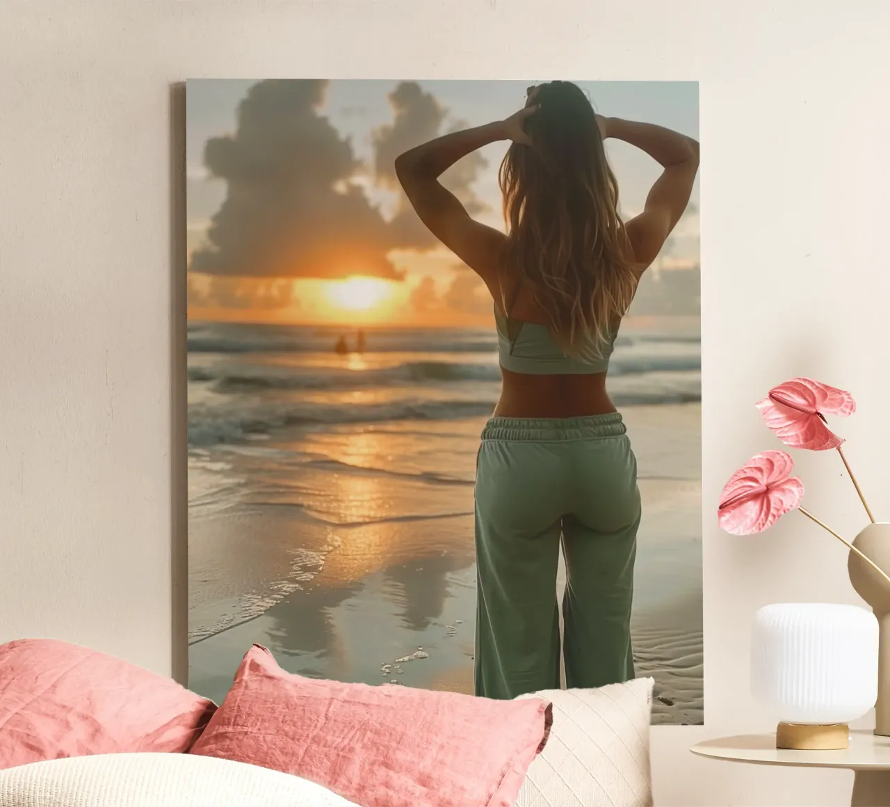 Mint Reverie canvas with Floater frame by PhotoVibe Decor
