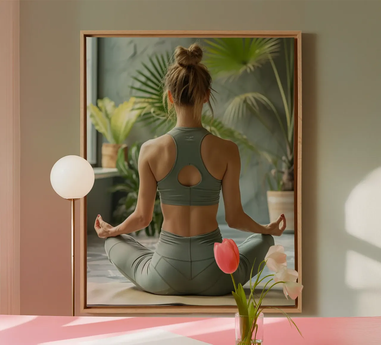 Mint Reverie canvas with Floater frame by PhotoVibe Decor